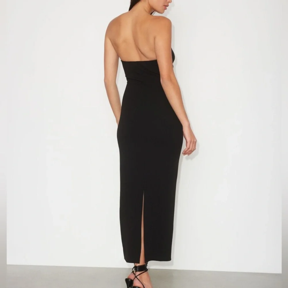 Black Strapless Midi Dress / Size XS - Picture 3 of 6